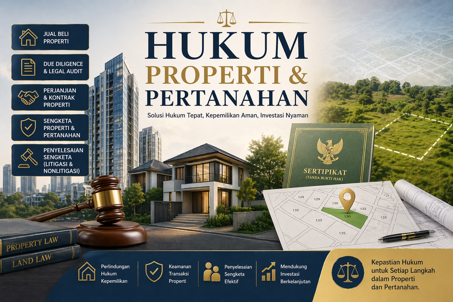 Hukum Properti & Pertanahan Sebagai Dasar Keamanan Investasi Aset